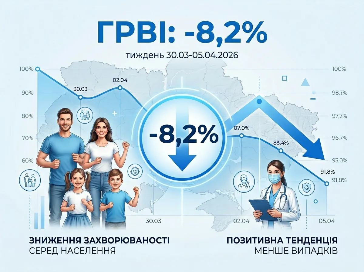Захворюваність на ГРВІ: статистика за 30.03–05.04