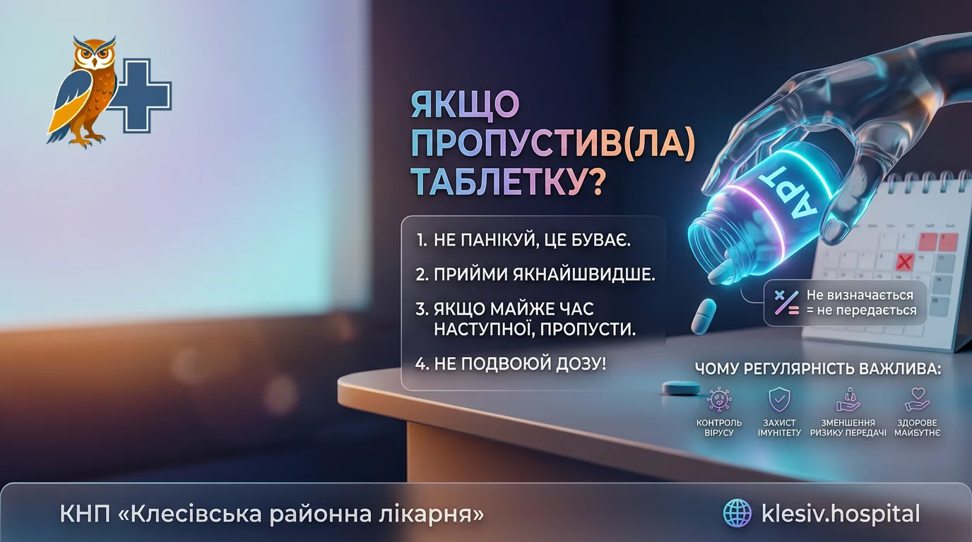 Як правильно діяти при пропуску таблетки при ВІЛ‑терапії
