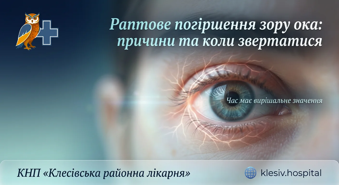 Раптова втрата зору в одному оці: сигнал інсульту та необхідність негайної діагностики